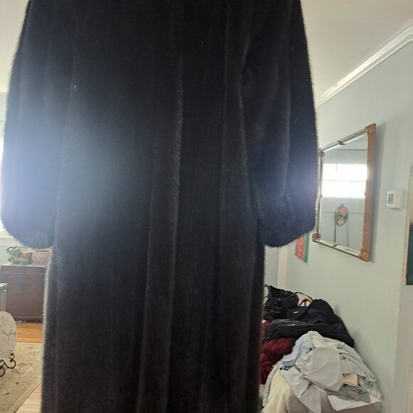 MINK COAT GENUINE FULL LENGTH 48IN SIZE 10 EXCELLENT CONDITION  48long 24in slee - Picture 12 of 16